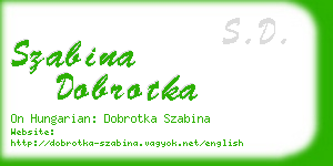 szabina dobrotka business card